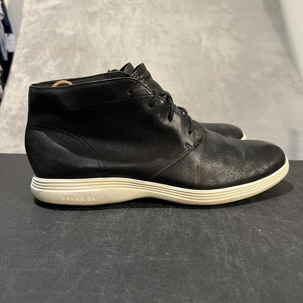 Cole Haan Grand Tour Chukka Boots Mens 11 Black Leather Grand.OS Lace Up C31366